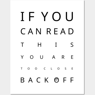 Vision test (for annoying people) (black design) Posters and Art